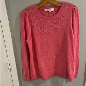 LOFT Coral Knit Pullover